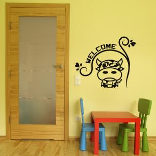 Wall decal Welcome Cow design