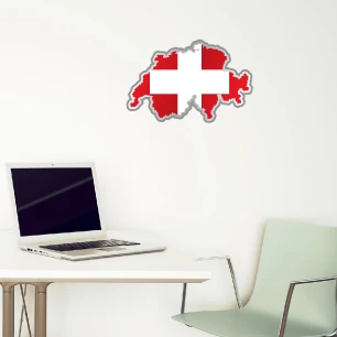 Sticker Drapeau suisse intérieur de la forme de pays