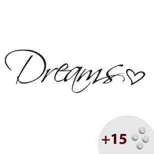 Wandtattoo Dreams Heart +15 Swarovski-Kristallen