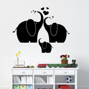 Sticker éléphants heureux