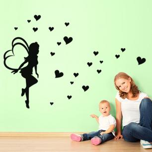 Wall decal Fairy with Hearts