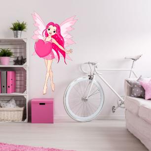 Dancing fairy and her heart Wall sticker