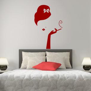 Wall decal Faceless woman and cigarette