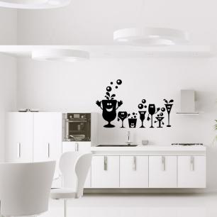Wall decal Holidays glasses