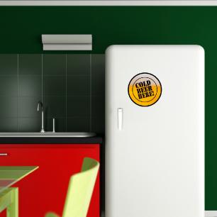 Wall decal fridge Cold beer here