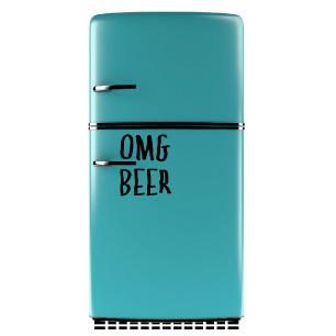Muursticker koelkast OMG Beer