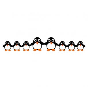 Funny penguins family Wall decal
