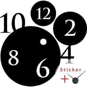 Sticker horloge avec numéros dans les cercles