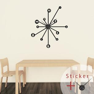 Clock Wall decal  with numbers on rod