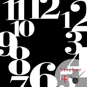 Clock Wall decal square with numbers