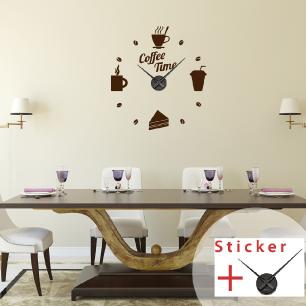 Clock Wall sticker quote coffee time