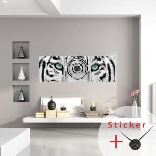 Clock Wall decal  White Tiger