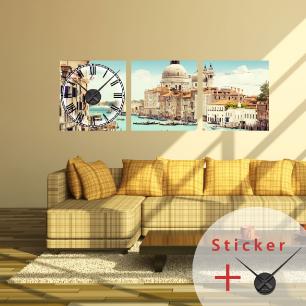 Sticker horloge Vue sur la ville de Venise