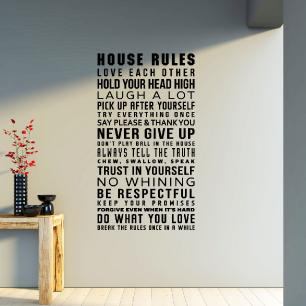 Pegatina de parede house rules