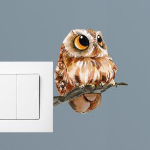 Wall sticker for light switch owl painted