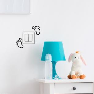 Wall decal for Light switch  Baby feet decoration