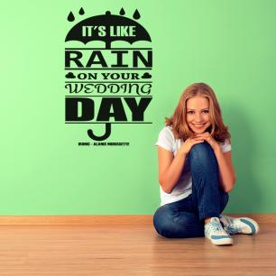 Wall decal It's like rain on your wedding day - Alanis Morissette