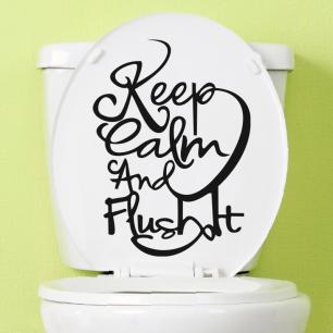 Muursticker Keep calm and flushbot