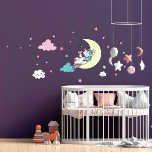 Wall stickers unicorn princess in the land of dreams
