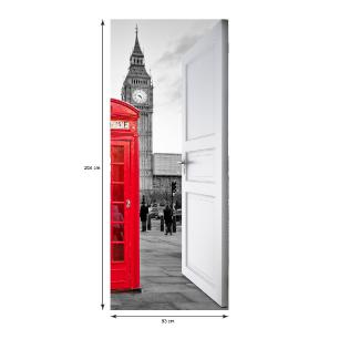 Mursticker deur Londen open gezicht Big Ben