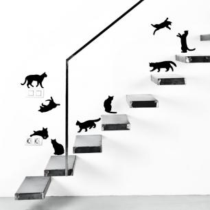 Wall decal Pack of 9 cats