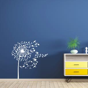Music Wall decal flower note music