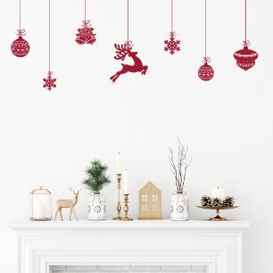 Wall decal Christmas Deer and Christmas balls