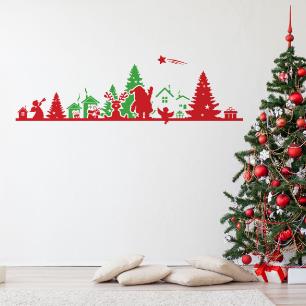 Wall decal Christmas christmas frieze red and green
