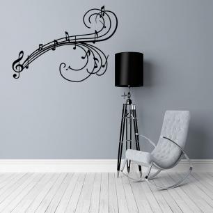 Music notes in floor key wall decal