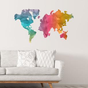Wall decal origami world map