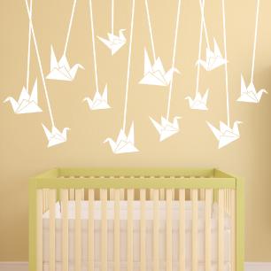Origami hanging swans Wall decal