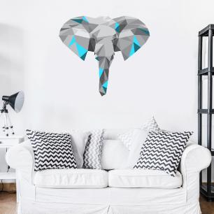 Wall decal origami elephant of India