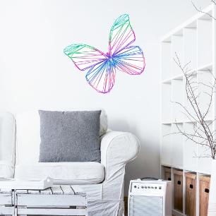 Wall decal origami butterfly rainbow
