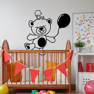 Wall decal bear with a ball