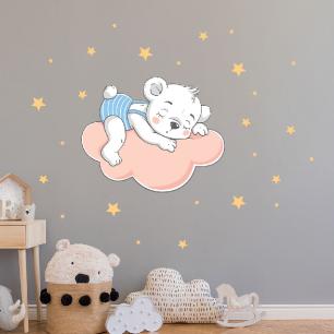 Wall decal bear on the cloud sleeps + 90 stars