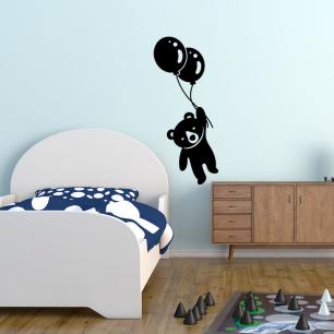 Wall decal flying bear with balls