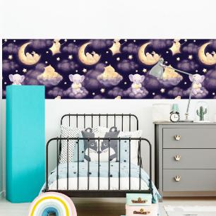 Wall decal children wallpaper sweet night in the clouds