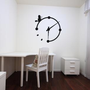 Wall decal butterfly on a clock