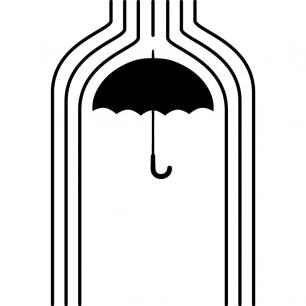 Umbrella dividing the rain