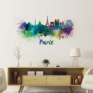 Wall decal Paris design watercolor