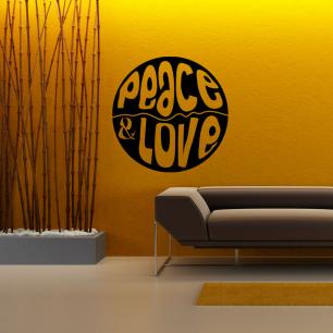 Sticker Peace & love rond