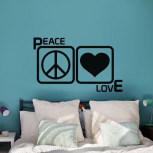 Wall decal Peace and love framed
