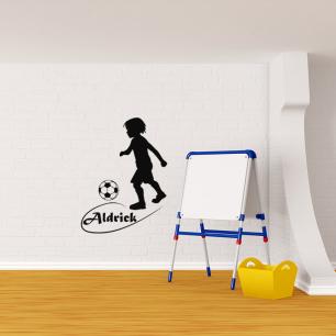 Adesivo Personalizzabile Silhouette bambini che giocano a calcio