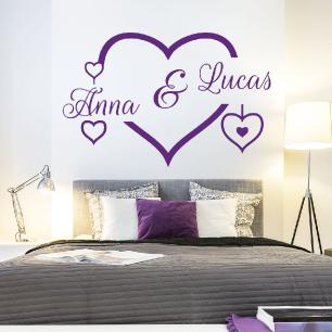 Hearts couple - Wall decals Names