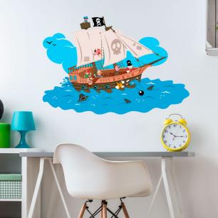pirates in the middle of a storm Wall sticker