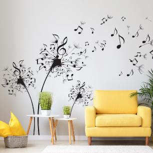 Wall decal musical dandelions