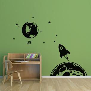 Wall decal Planets and spacecraft