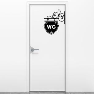 Wall decal plate for wc