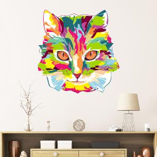 Sticker pop art chat du pays imaginaire