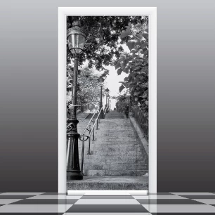 Wandtattoo Tür 204 x 83 cm - Treppenaufgang Pariser